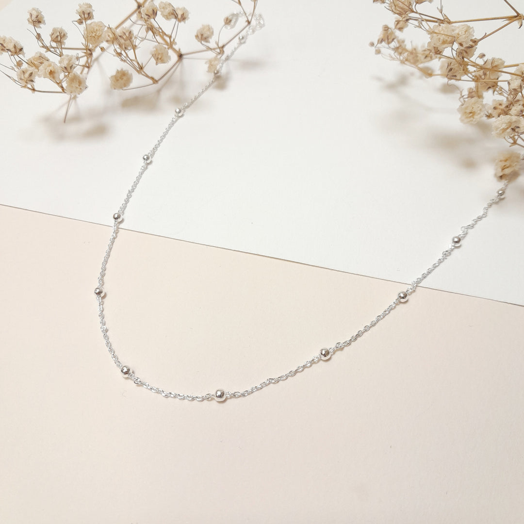Collier Chaîne Boule Argenté