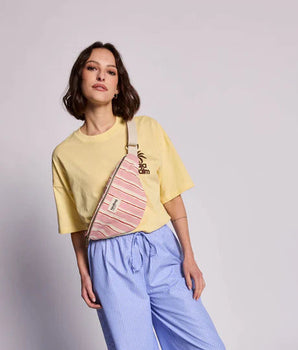 Sac Banane Olivia Rayures Rouge et Rose