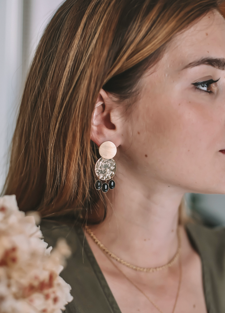 Boucles Palais 3 pierres - Divers Coloris