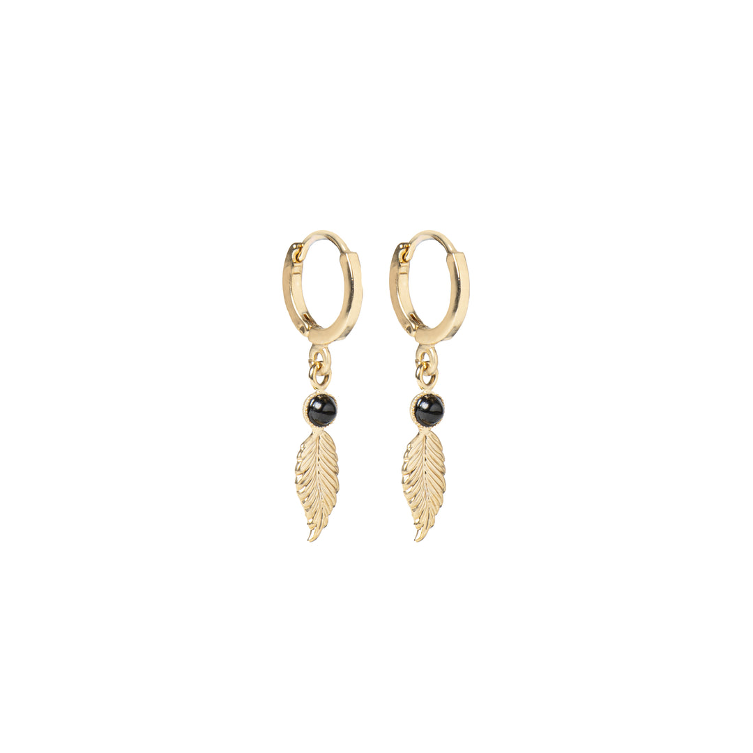 Mini Créoles Feuilles Pierres - Divers Coloris