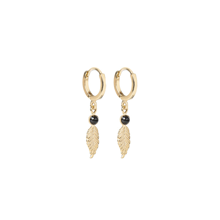 Mini Créoles Feuilles Pierres - Divers Coloris