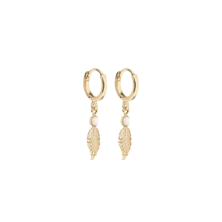 Mini Créoles Feuilles Pierres - Divers Coloris