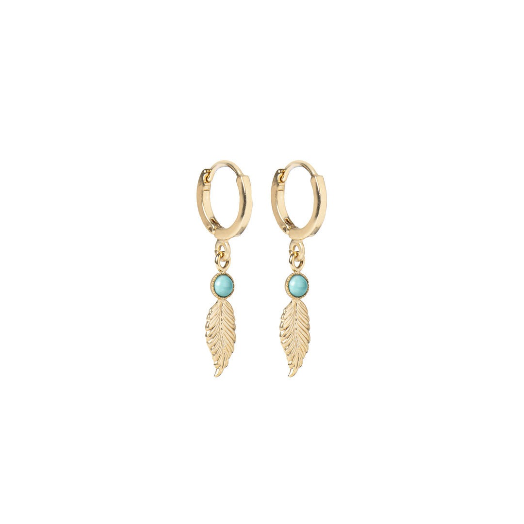 Mini Créoles Feuilles Pierres - Divers Coloris