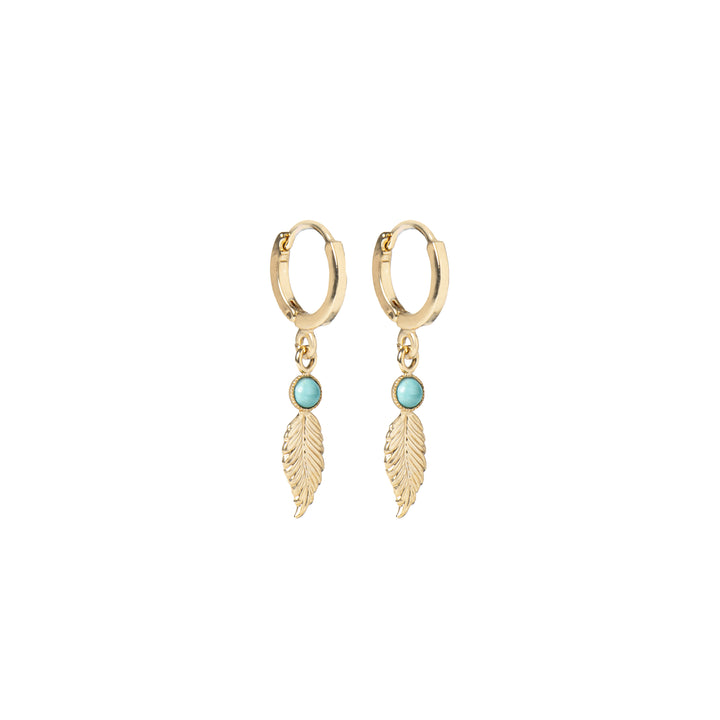 Mini Créoles Feuilles Pierres - Divers Coloris