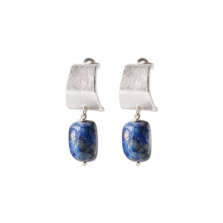 Boucles Honest Argentées - Lapis Lazuli