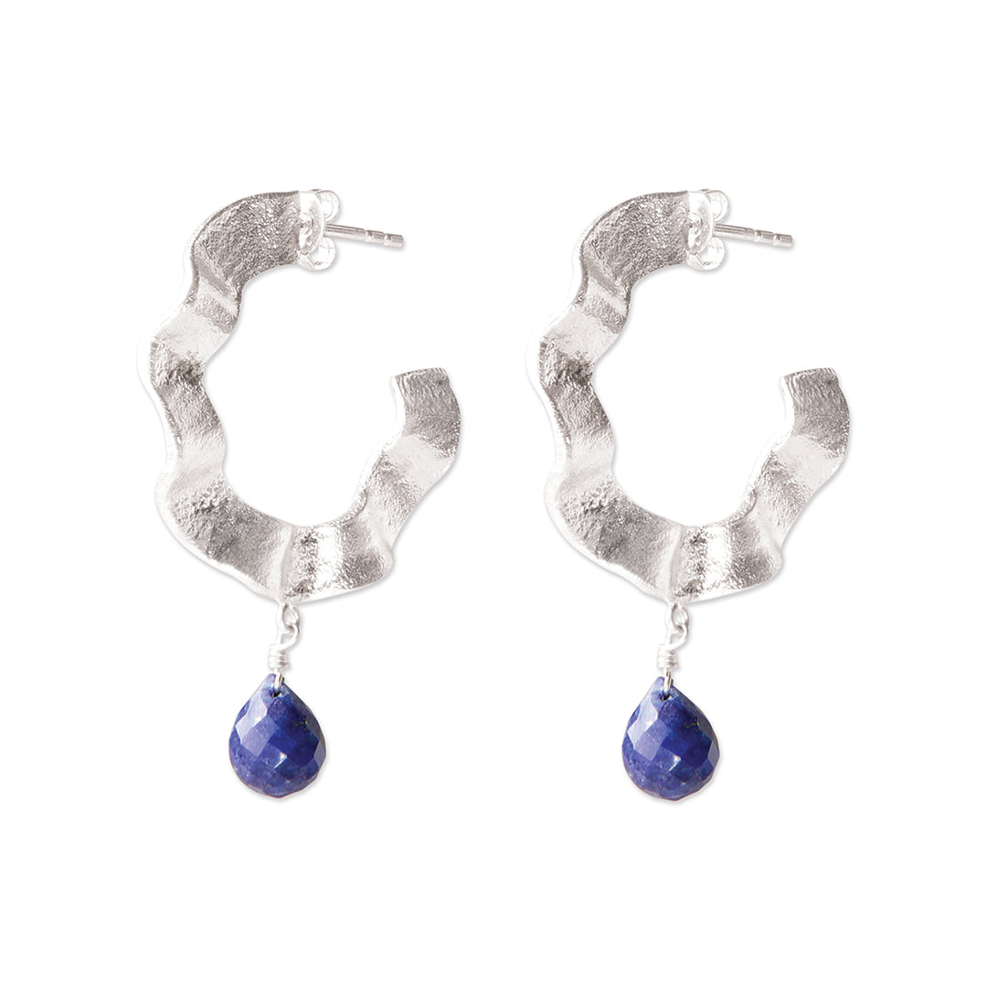 Créoles Ambitious Argentées - Lapis Lazuli