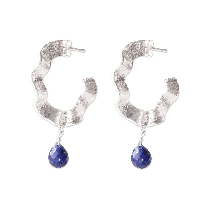 Créoles Ambitious Argentées - Lapis Lazuli