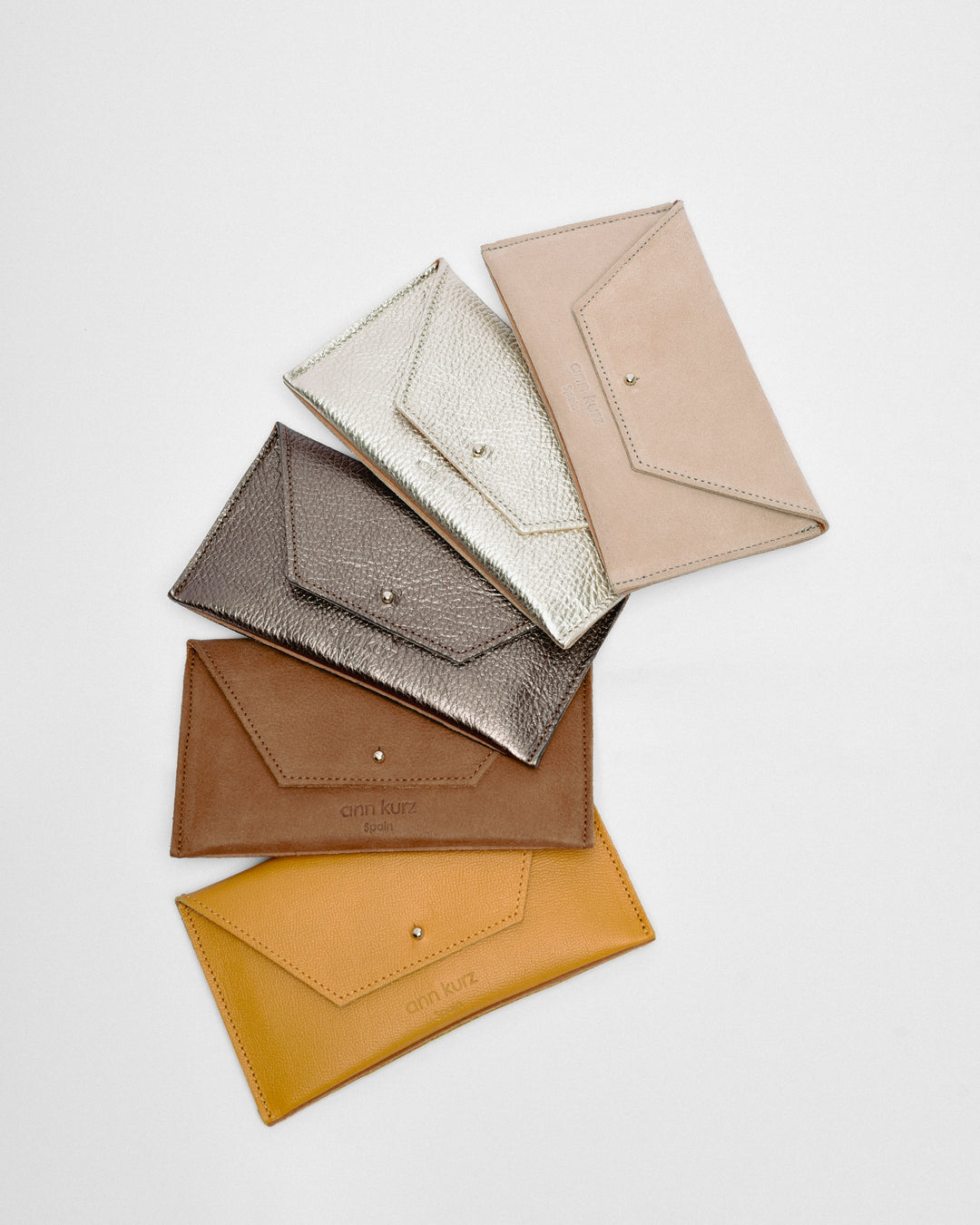 Portefeuile Mini Enveloppe Pouch Grainé - Divers coloris