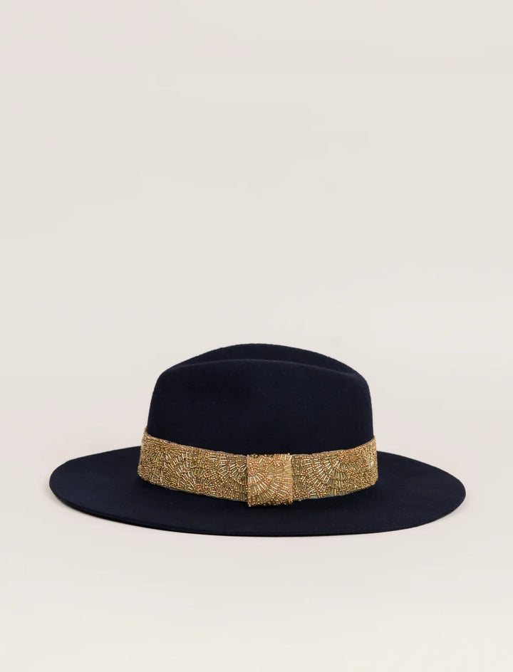 Chapeau Victor Navy Sequins Gold