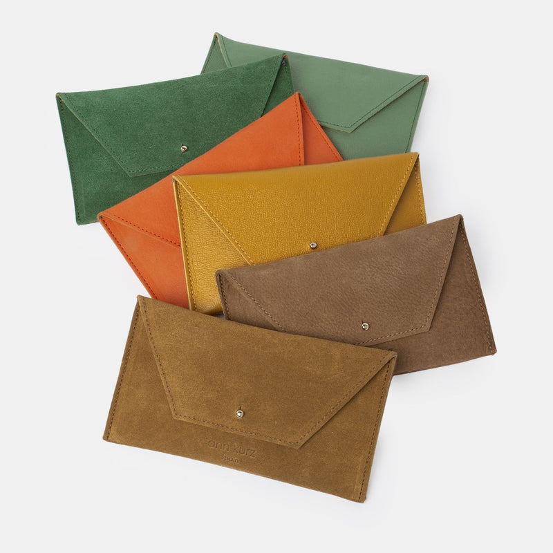 Portefeuille Mini Enveloppe Pouch Suède - Divers coloris