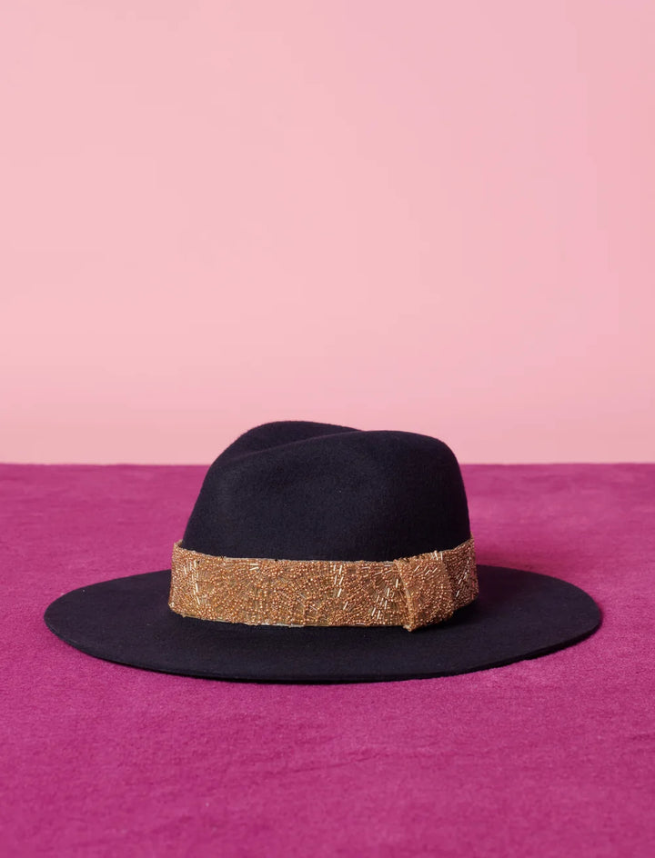 Chapeau Victor Navy Sequins Gold