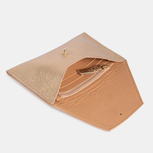 Portefeuile Mini Enveloppe Pouch Grainé - Divers coloris