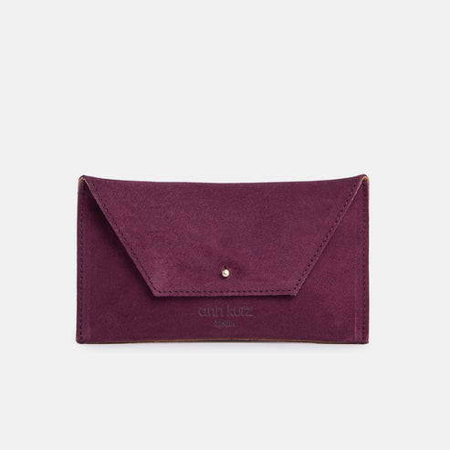 Portefeuille Mini Enveloppe Pouch Suède - Divers coloris