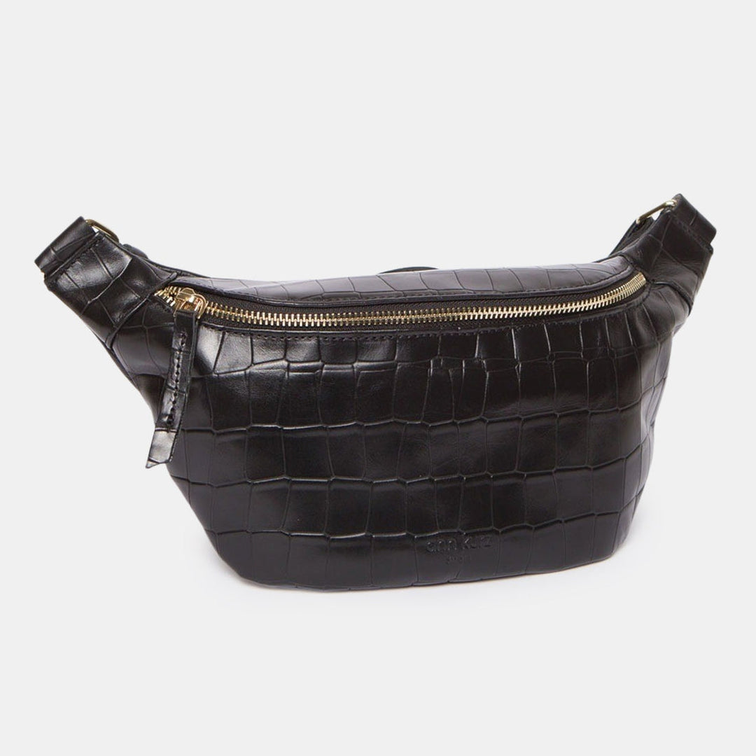 Sac Banane Fanny - Croco Matt Black