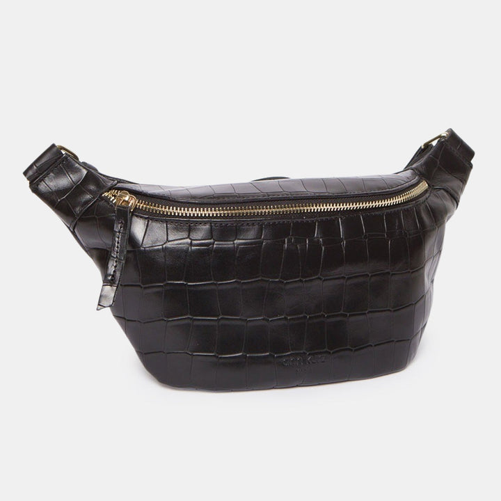 Sac Banane Fanny - Croco Matt Black