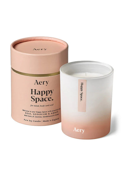 Bougie Parfumée Happy Space - Géranium, Rose Et Ambre