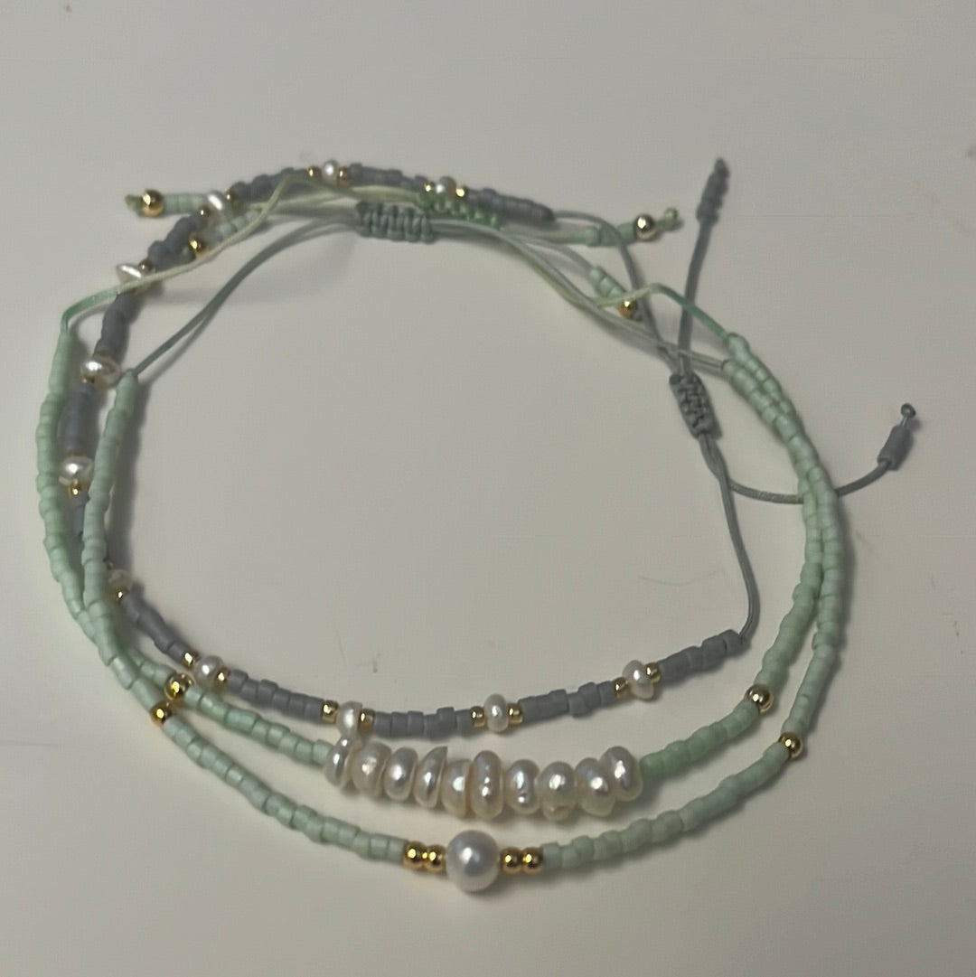 Bracelet Pearl Trio Doré