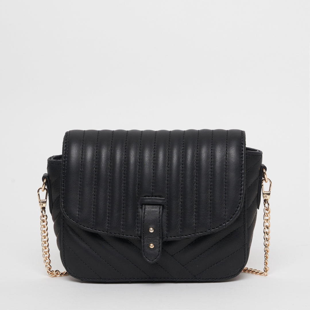 Sac Servane Cuir Matelasse Noir