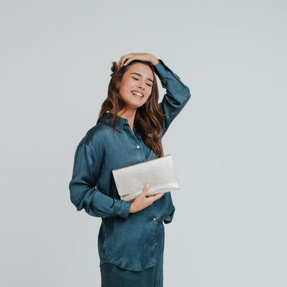 Sac Thin Clutch Grainé - Divers Coloris