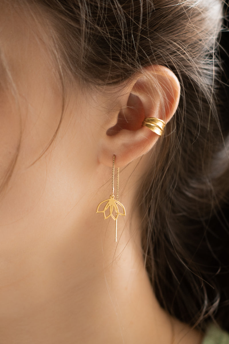 Boucles Chaîne Lotus Dorées
