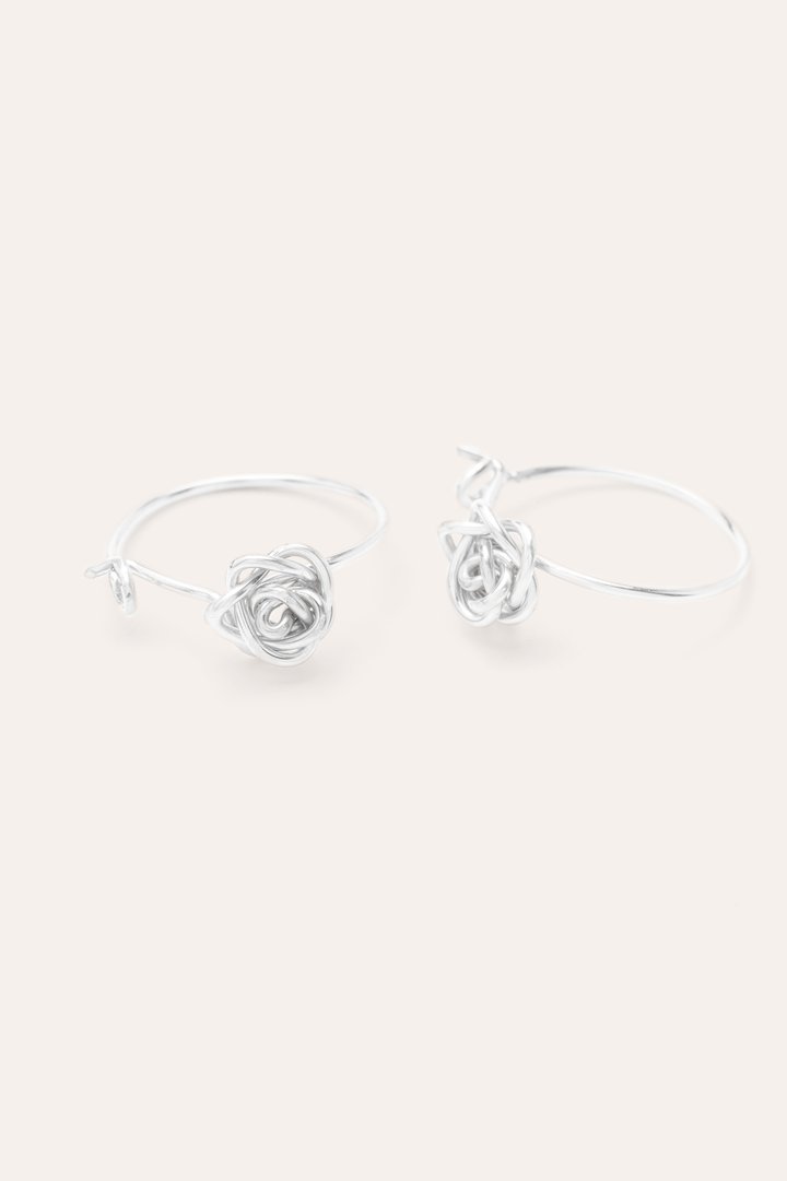 Créoles Fleur Torsadée Argent