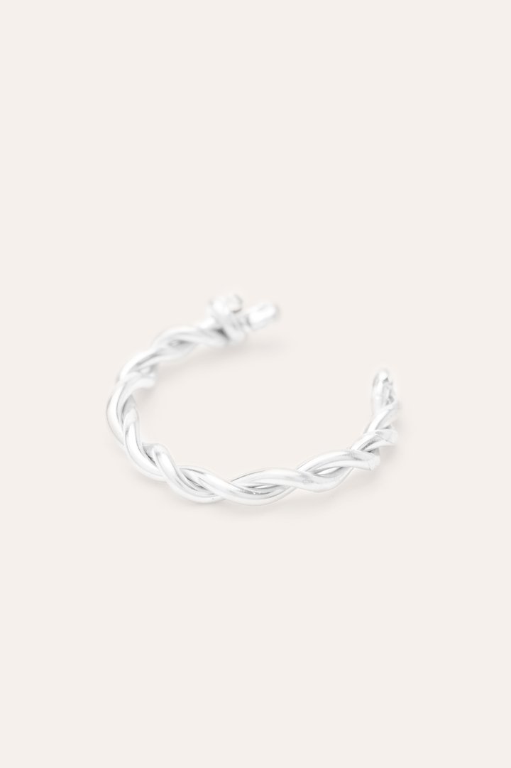 Bague d'oreille Torsade Simple Argentée