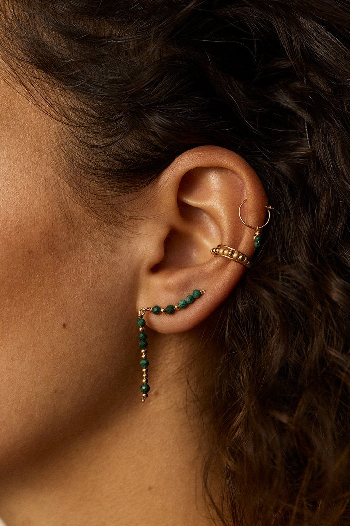 Mini Créoles Grelots Malachite