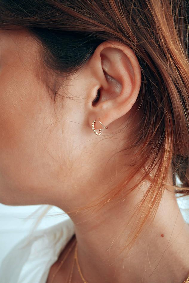 Boucle d'oreille Fruits d'or double - Gauche