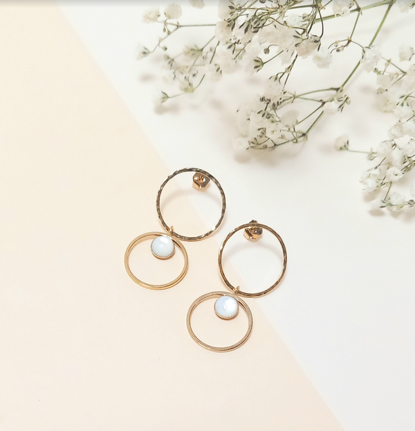 Boucles 2 Anneaux Pierre