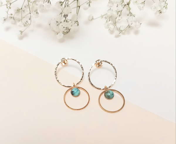 Boucles 2 Anneaux Pierre