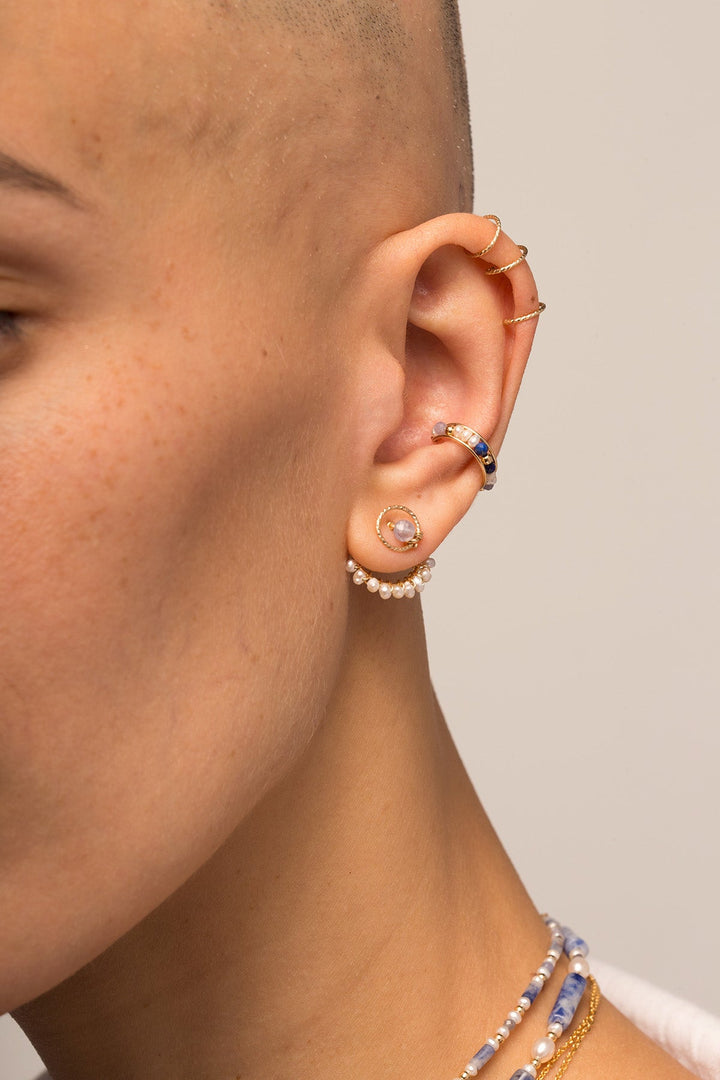 Dos de Boucles Dentelle Demi Lune Perle