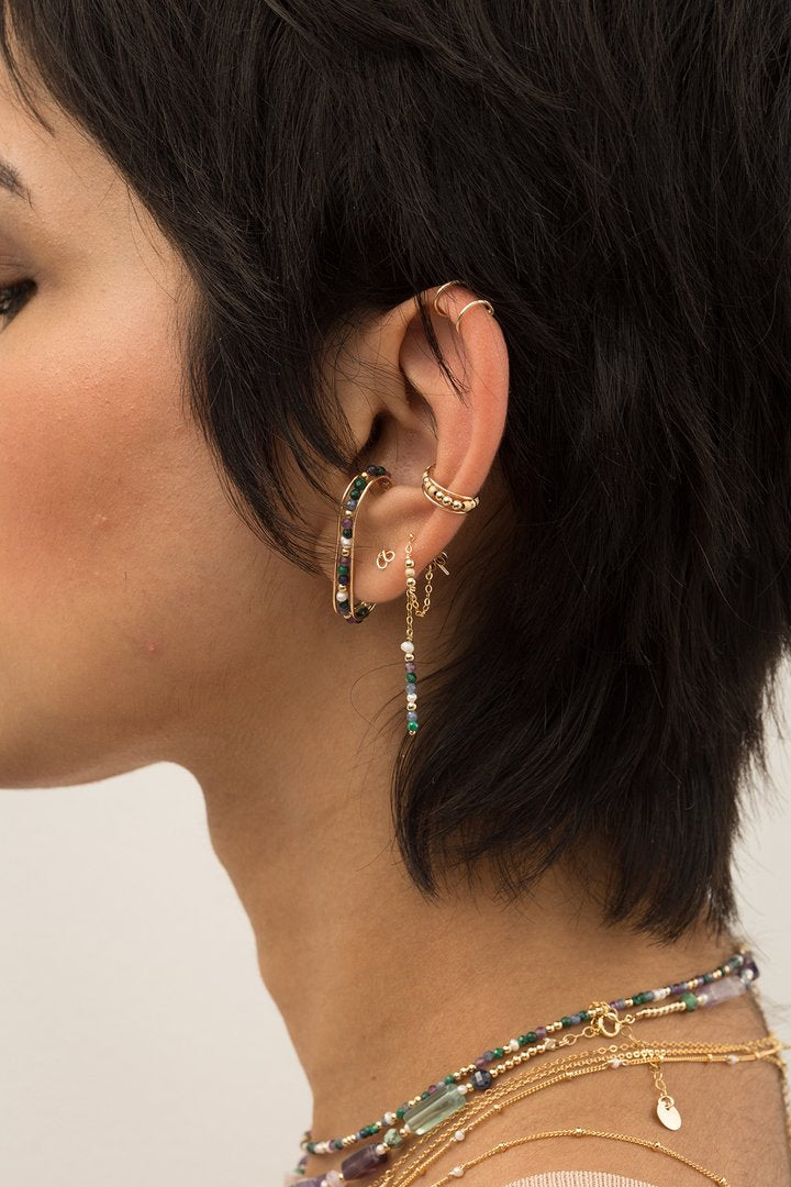 Bague d'oreille Fruits d'or Triple Argentée