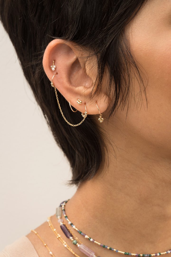Boucle Grelots Double - Gauche Doré