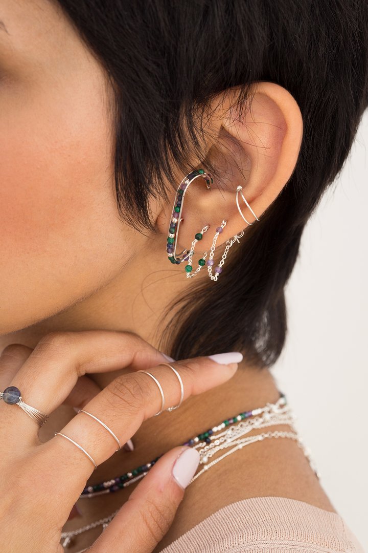 Bague d'oreille Essentiel Double Argentée