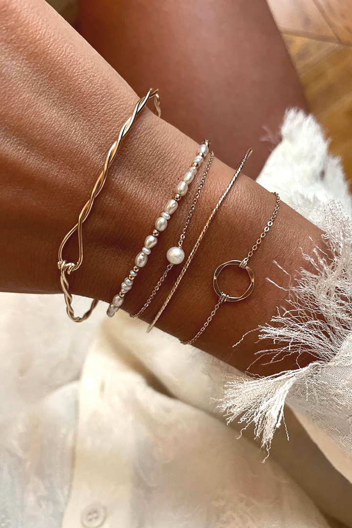 Bracelet Jonc Torsade doré