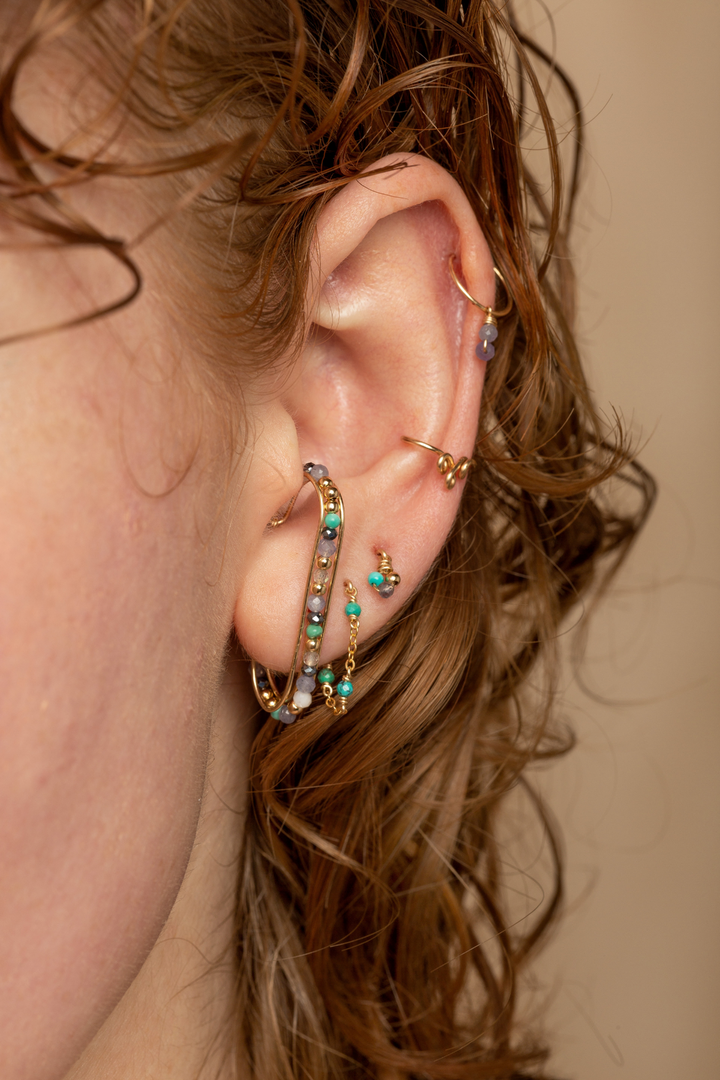 Boucle d'oreille Queen Illusion Lagon
