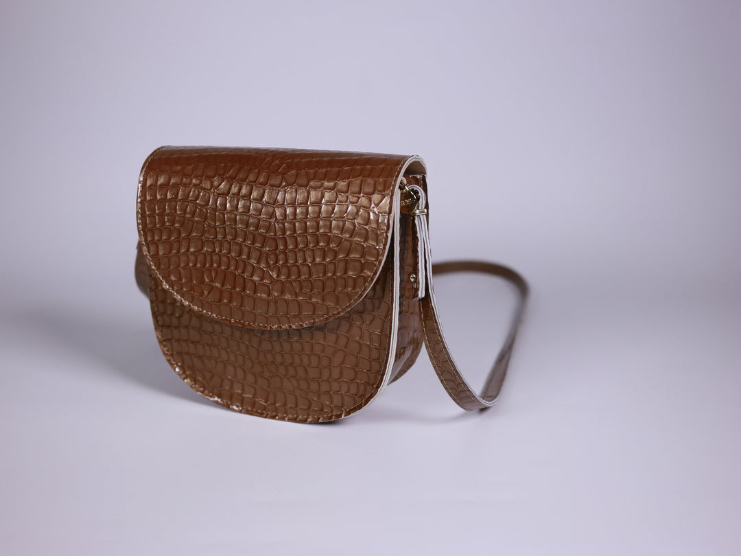 Sac Mini Luna - Croco Reglisse