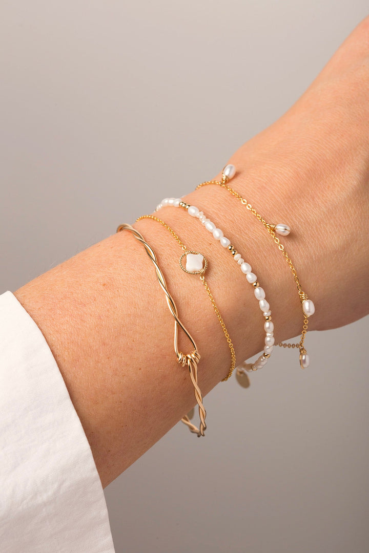 Bracelet Jonc Torsade doré