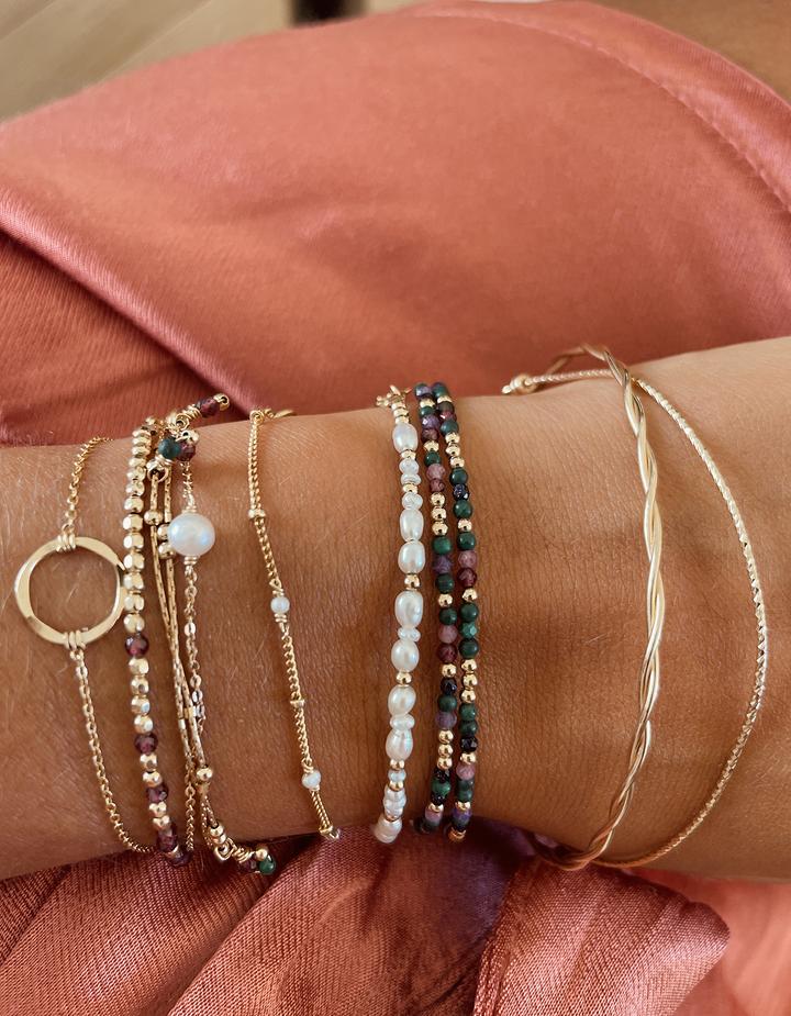 Bracelet Jonc Torsade doré