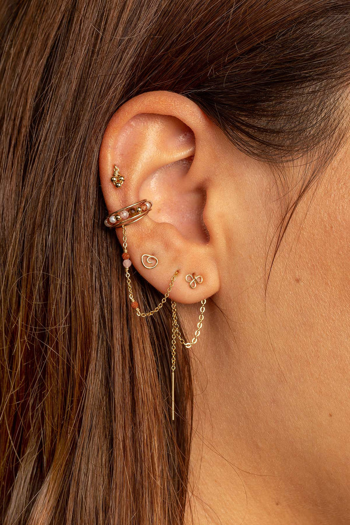 Fermoir de Boucles d'oreilles Pont de Chaîne